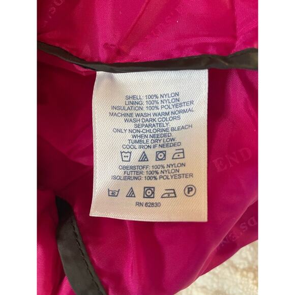 Lands End Down Puffer Vest Women's XS (2-4) Full Zip Outdoor Hiking Camping PINK - Picture 5 of 6